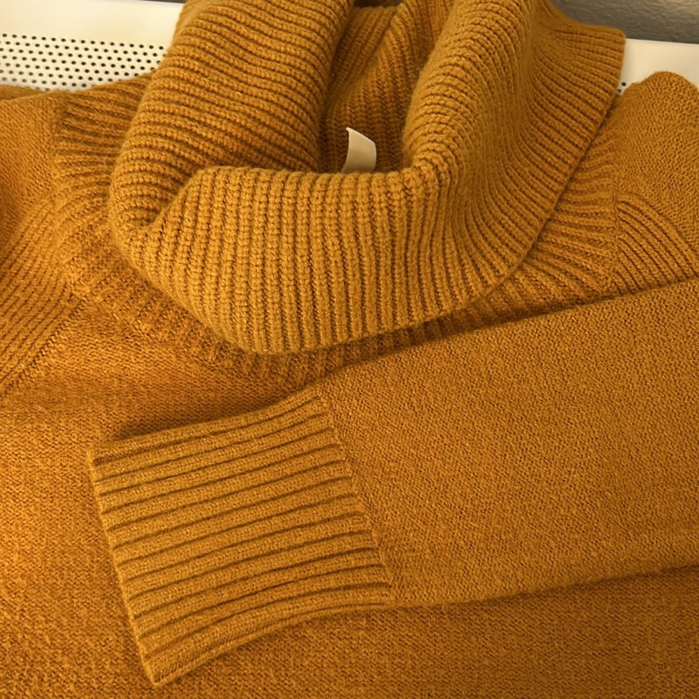 Moth Anthropologie Mustard Cowl Neck Sweater - Picture 5 of 6